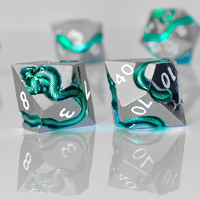 RULE DICE Serpent's Cunning Metal DND Dice Set - Image 4