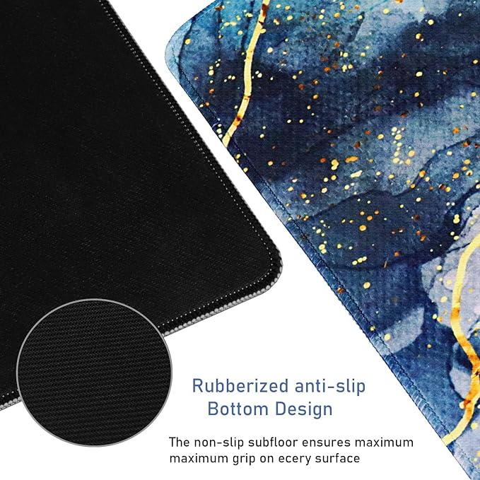 Large Mouse Pad with Stitched Edges, Durable Non-Slip Natural Rubber Base - Image 3
