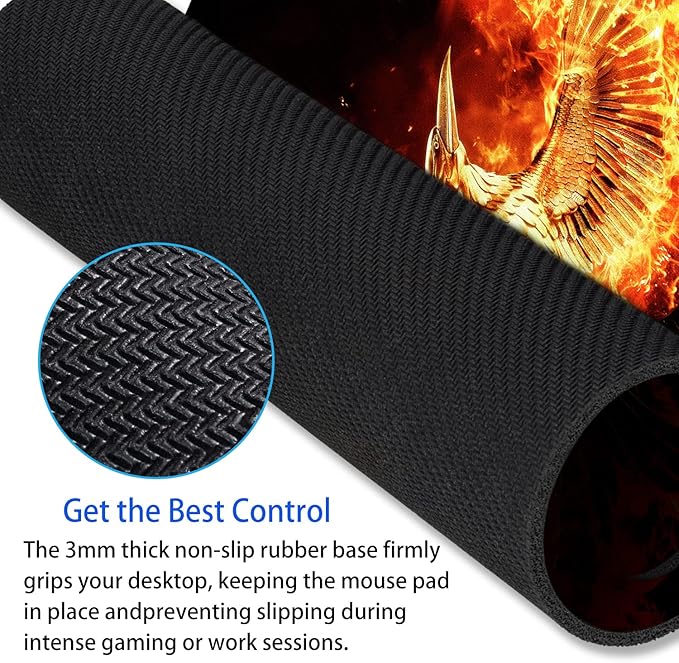 Cool Phoenix Mouse Pad Personalized Design, Non-Slip Surface, Rubber Base - Image 4