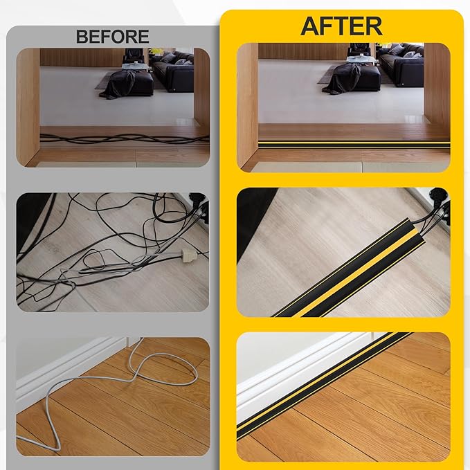 Floor Cord Cover 4.1Ft Heavy Duty PVC Floor Cable Protector Electric Cord Hider - Image 4