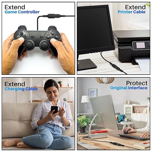 3 Pack USB Extension Cable 12 FT, USB 2.0 Type A Male to Female Extender Cord - Image 4