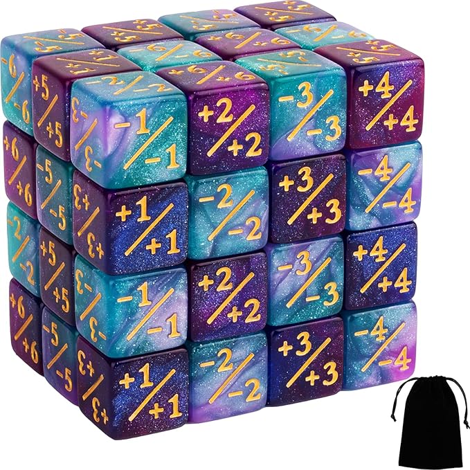 48 PCS MTG Counter Dice Magic The Gathering Counters Status Tokens Starry Sky by LAMJAM