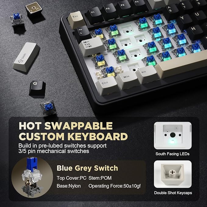 YUNZII B75 Mechanical Keyboard, 75% Layout - Image 5