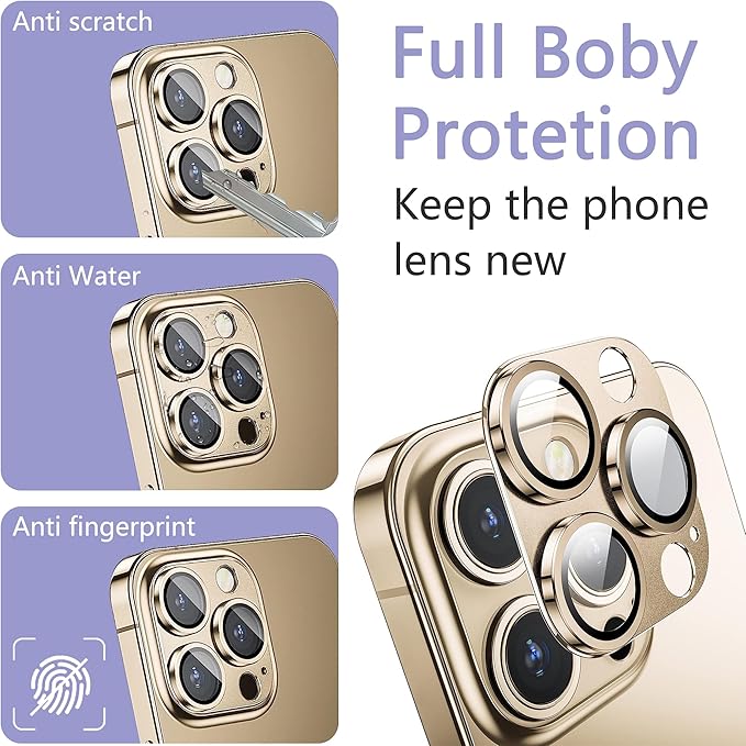 2 Pack Camera Lens Protector for iPhone 14 Pro/iPhone 14 Pro Max, AR Tempered - Image 5
