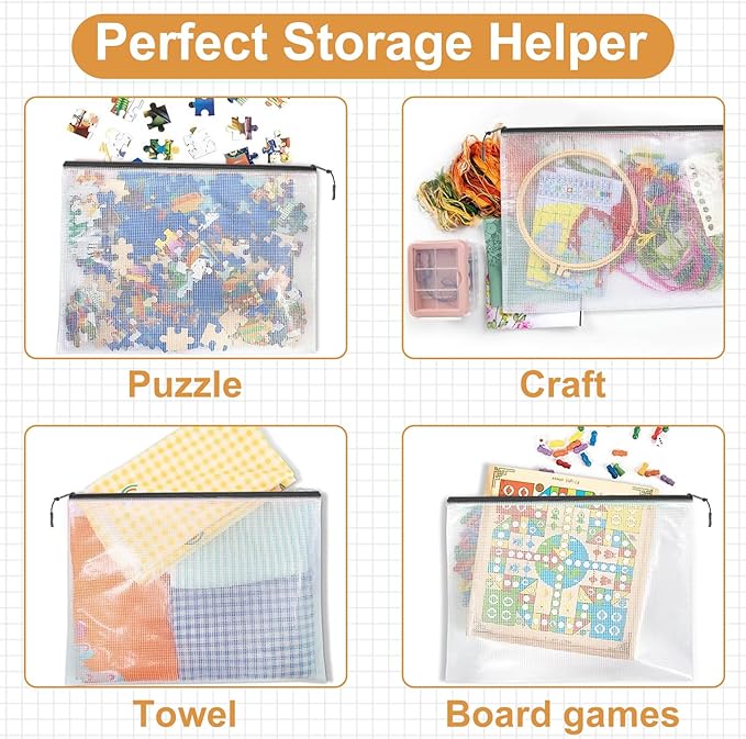 24pcs Mesh Zipper Pouch Puzzle Storage Bags A3 17x12 Inches Large File Bags - Image 6