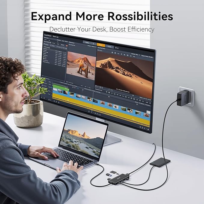 Hub Multiport Adapter for MacBook Pro/Air, 9 in 1 Accessories Mac USB C Dongle - Image 4