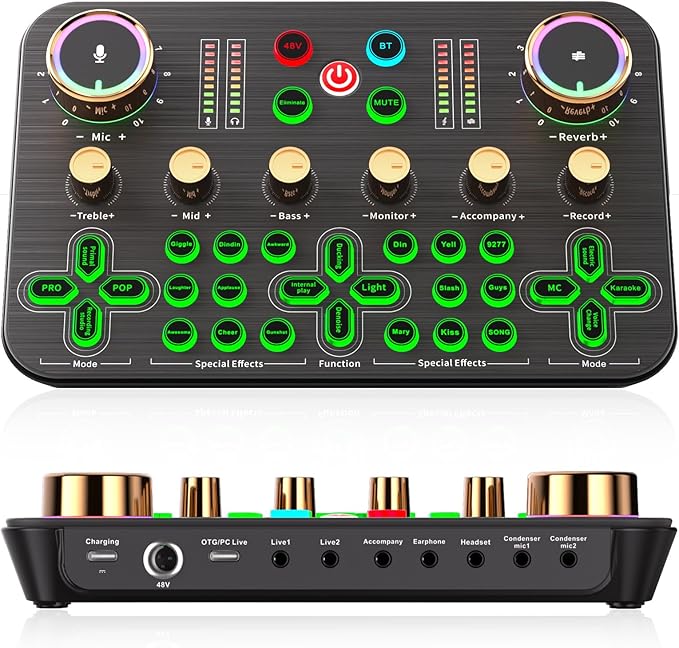 Facmogu K600 Gaming Audio Mixer, Streaming Audio Mixer by Facmogu