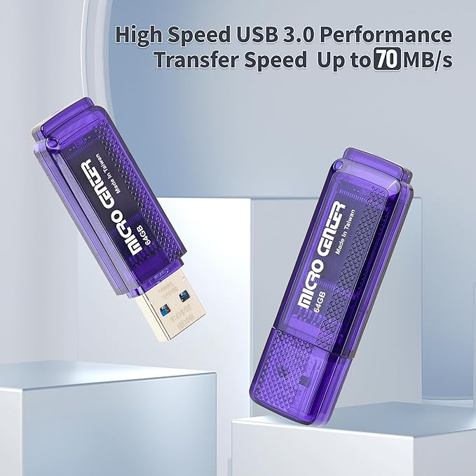 INLAND Micro Center SuperSpeed 10 Pack 64GB USB 3.0 Flash Drive Gum Size Memory - Image 2
