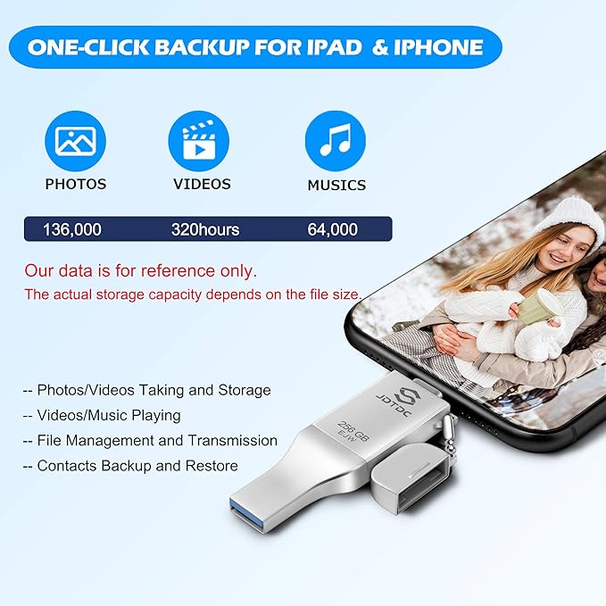256GB Apple MFi Certified iPhone-Photo-Stick, 3 in 1 USB C - Image 5