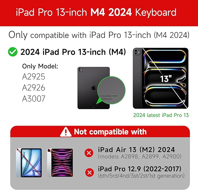 HOU Keyboard Case for iPad Pro 13 inch Case 2024 - Image 2