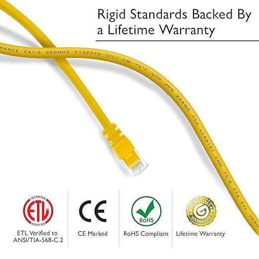 GearIT 50-Pack, Cat5e Ethernet Patch Cable 1 Foot - Image 3