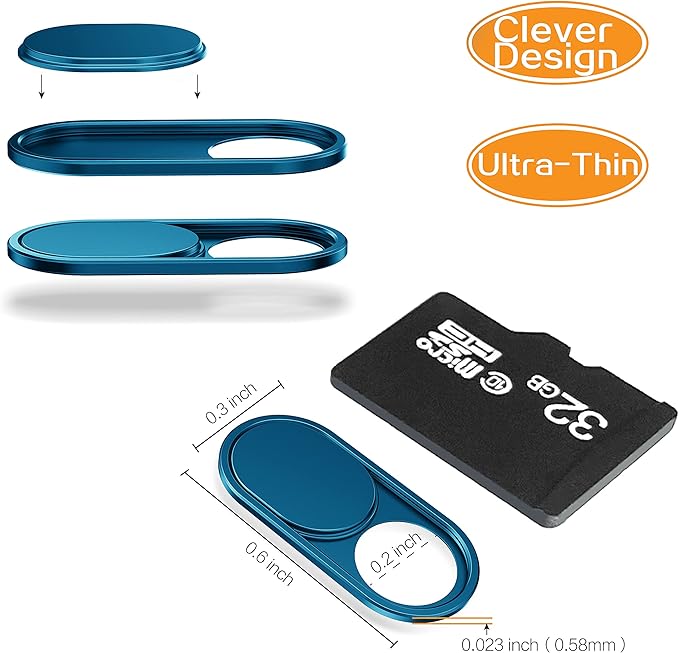 imluckies Metal Webcam Cover Slide, 0.023in Camera Cover - Image 4