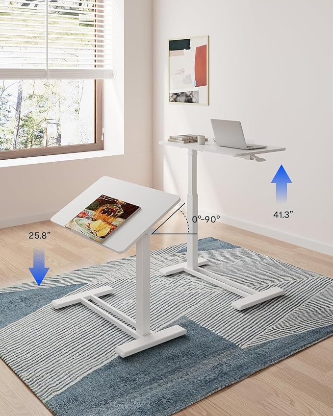 FLEXISPOT H7 PRO Mobile Standing Desk Adjustable Overbed Table Pneumatic - Image 6