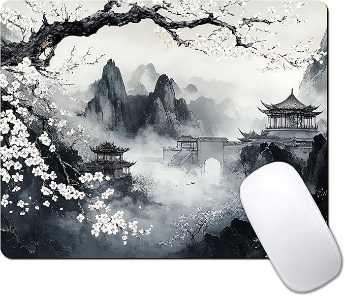 Japanese Aesthetic Landscape Painting Custom Mouse Pad by IMAYONDIA