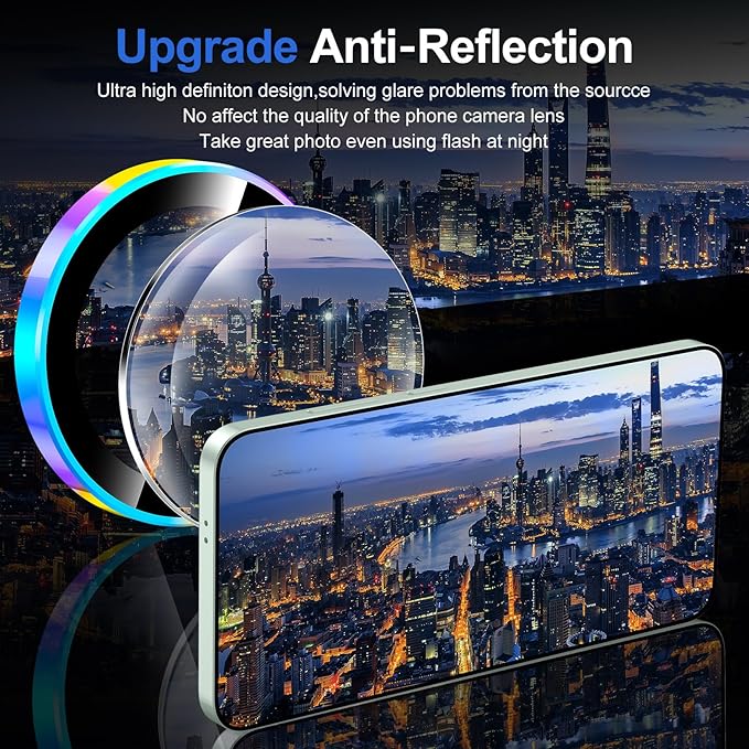 for Samsung Galaxy S25 Camera Lens Protector, Individual Metal Ring Tempered - Image 4