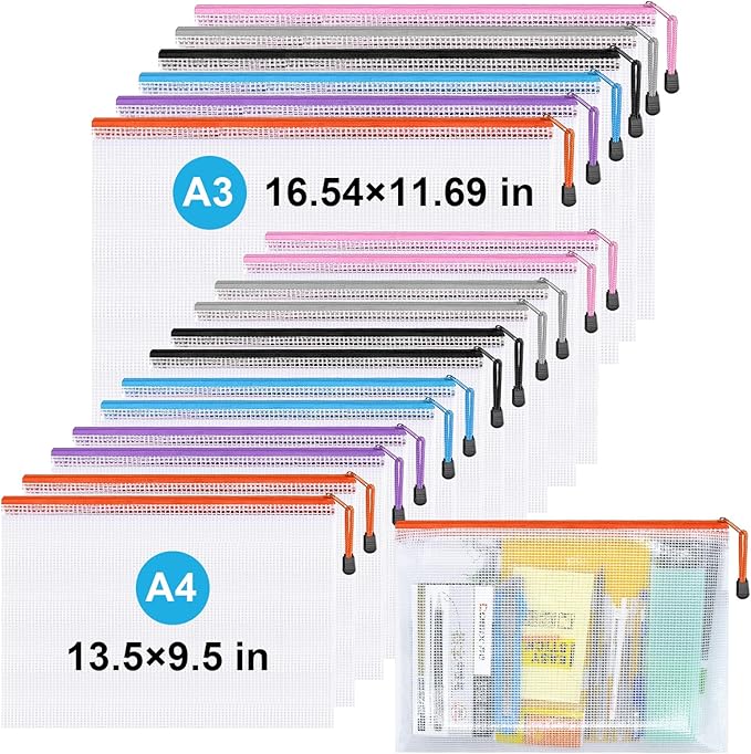 Mesh Zipper Pouch, Waterproof Zipper Bags, by Krvyrn
