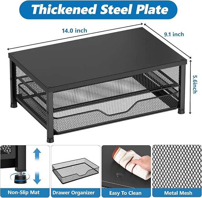 Desk Organizers and Accessories, 2-Tier Computer Monitor Stand Riser - Image 2