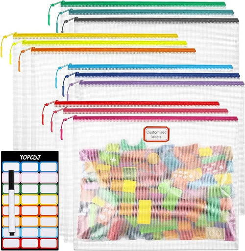 12pcs Mesh Zipper Pouch Bags, A4 Puzzle Bag by YOPCDJ