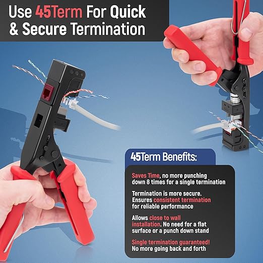 Everest 45° Angled RJ45 Cat6A Keystone Jacks 10-Pack in Red - Image 6
