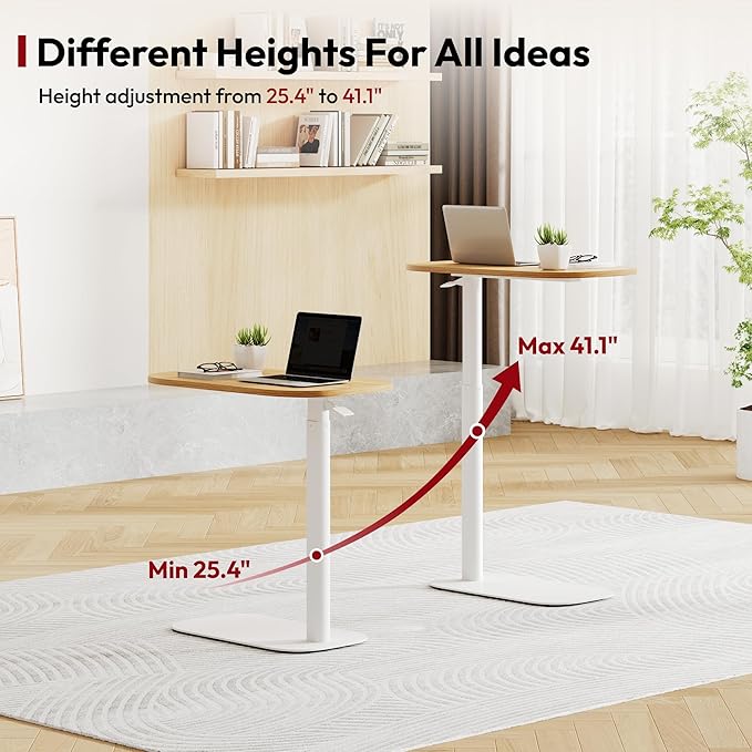 SANODESK Adjustable Overbed Bedside Table Pneumatic Adjustable Height Laptop - Image 5