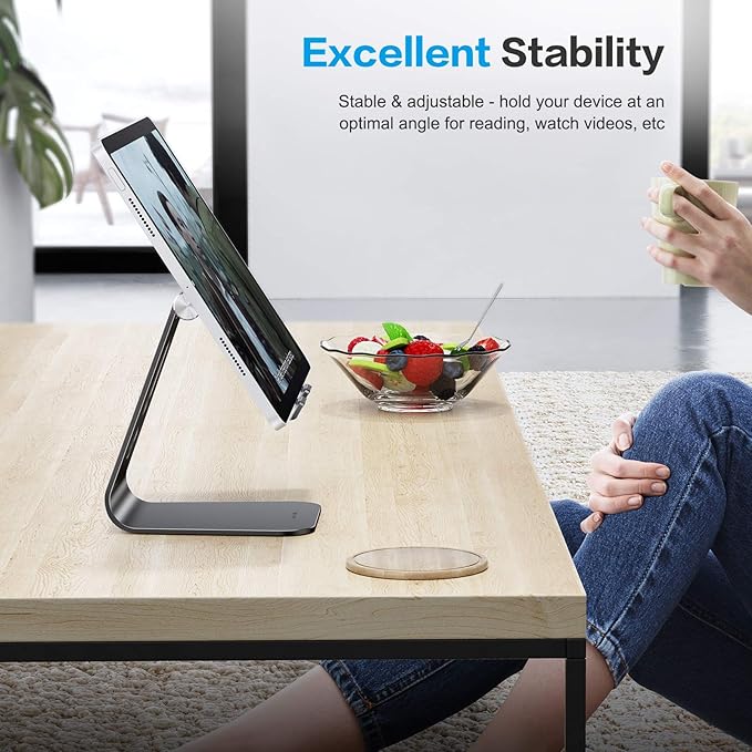 OMOTON Adjustable Tablet Stand for Desk, Upgraded Longer Arms for Greater - Image 7