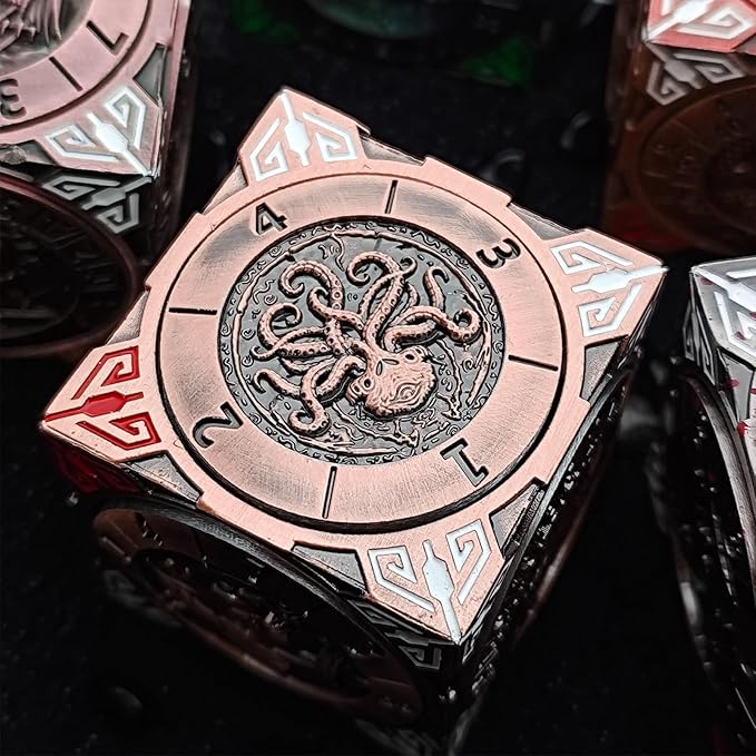 Spinner Dice 7-in-1 Metal DND Set – Premium Copper RPG Dice - Image 4