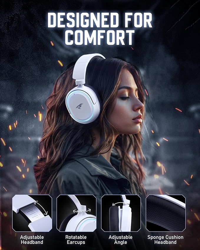Wireless Gaming Headset, 7.1 Surround Sound, 2.4GHz USB Gaming Headphones - Image 8
