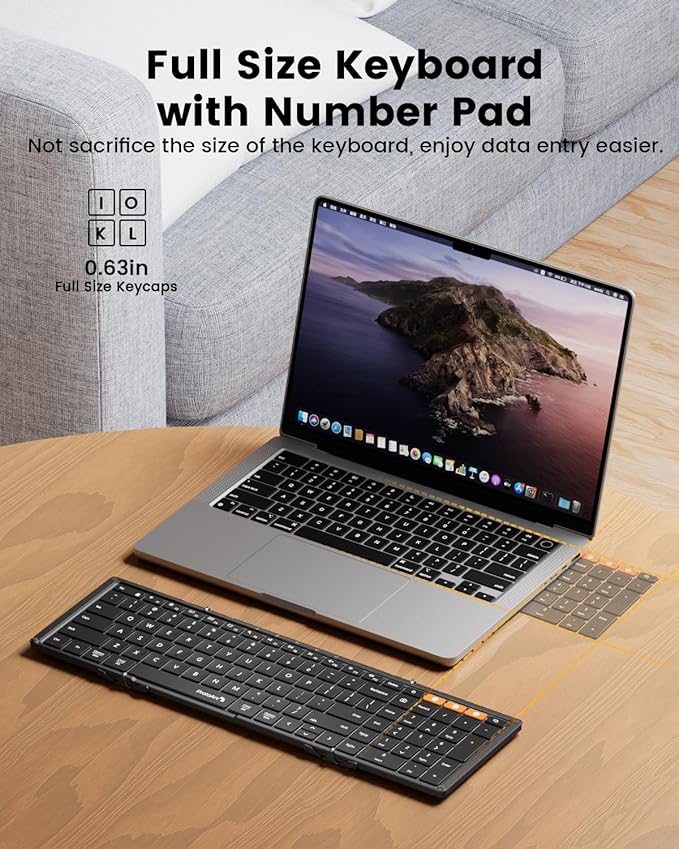 ProtoArc Backlit Foldable Keyboard, XK01 Plus Folding Portable Bluetooth - Image 7