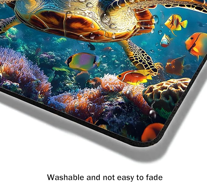 Mouse Pad, Cute Ocean Colorful Turtle Mouse Pads - Image 4