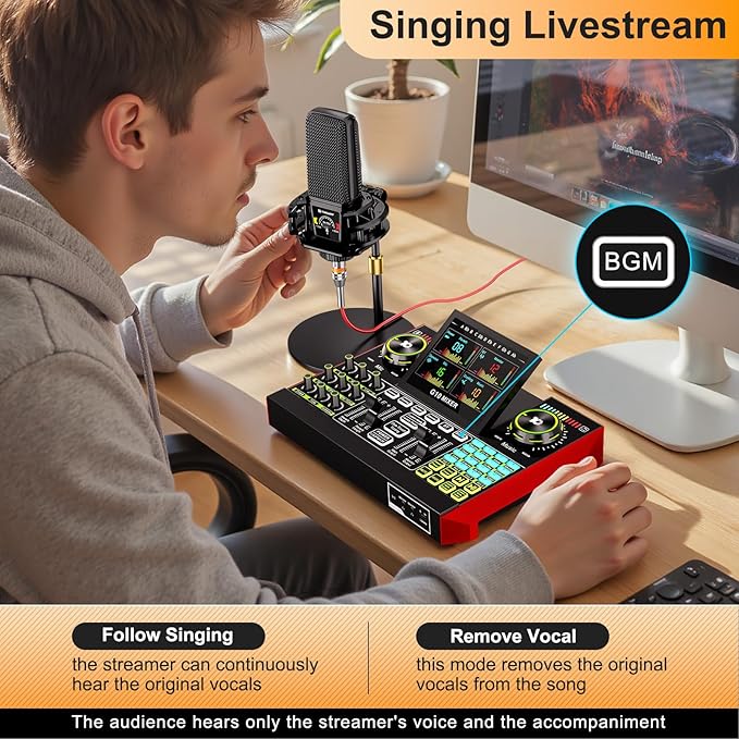Podcast Equipment Bundle with 3.5mm Microphone and Live Sound Card, Audio - Image 6