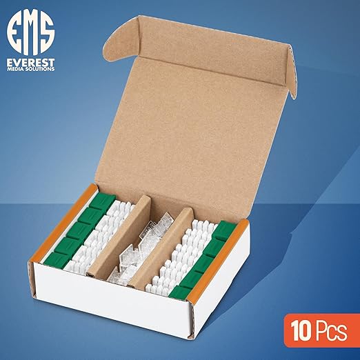 Everest 90° Angled RJ45 Cat6A Keystone Jacks 10-Pack in Green - Image 2