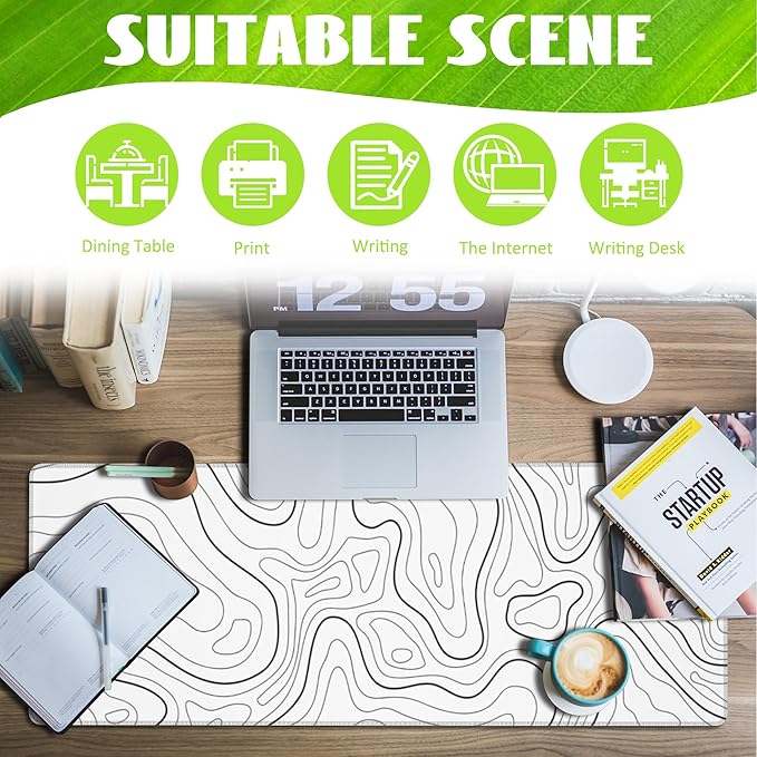 Desk Mat, Topographic Contour Large Gaming Mouse Pad - Image 3
