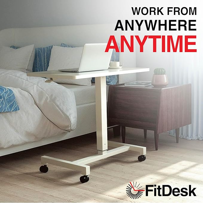 FitDesk Portable Laptop Desk, Rolling Standing Workstation Adjustable Height - Image 5