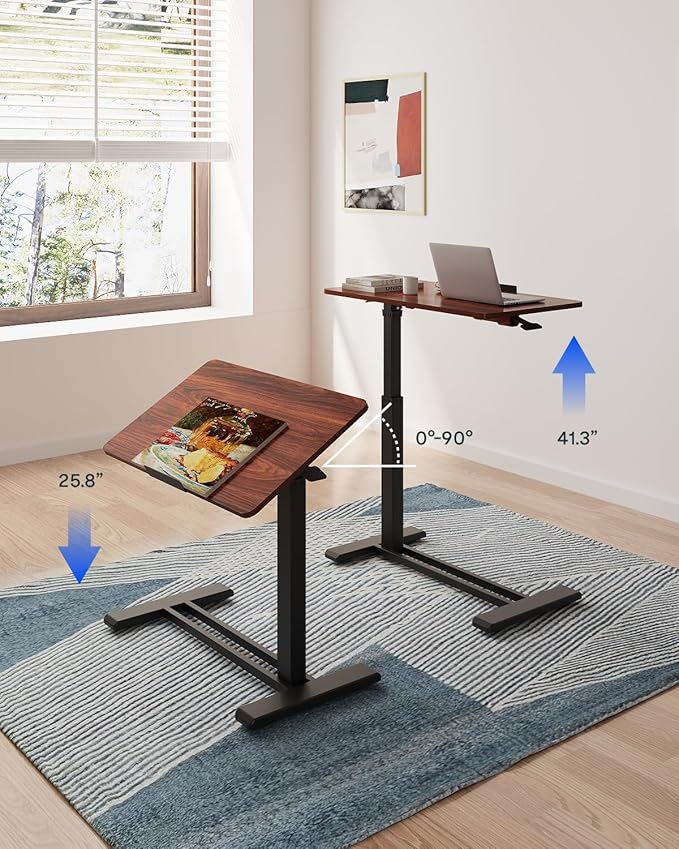 FLEXISPOT H7 PRO Mobile Standing Desk Adjustable Overbed Table Pneumatic - Image 6