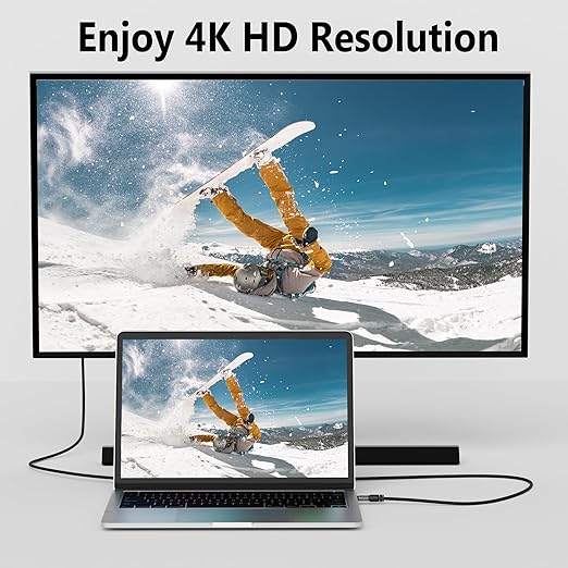 4K USB C to DVI Cable 25FT, USB Type-C to DVI-D Adapter Cord, Compatible - Image 2