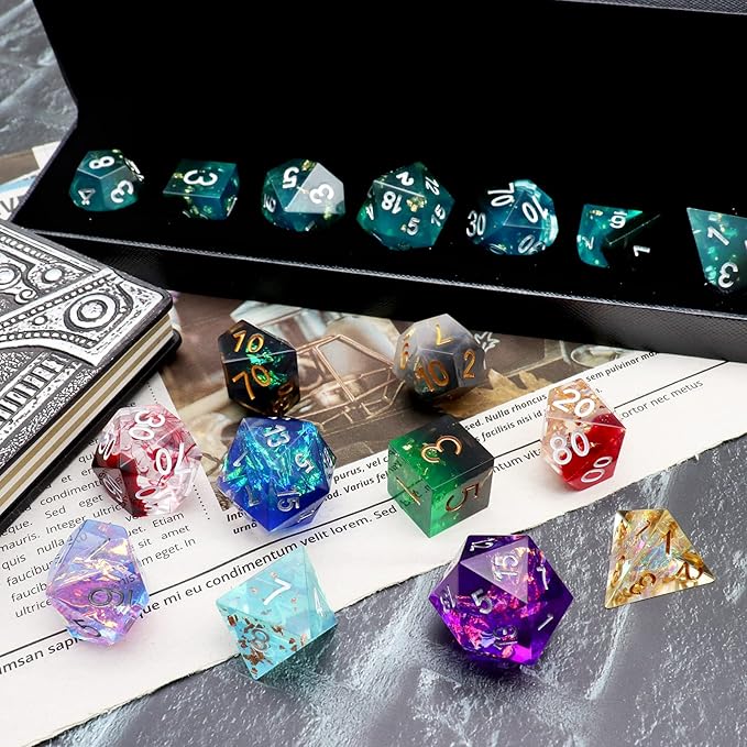 Haxtec Mystery DND Dice Set Sharp Edge Resin Dice - Image 7