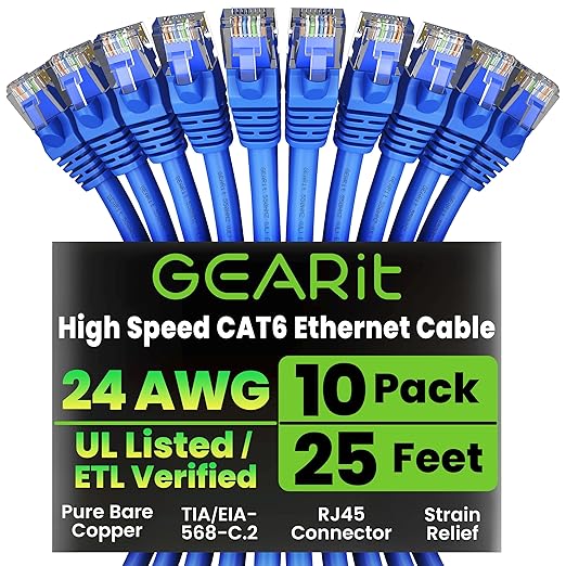 GearIT Cat 6 Ethernet Cable Pack by GEARit