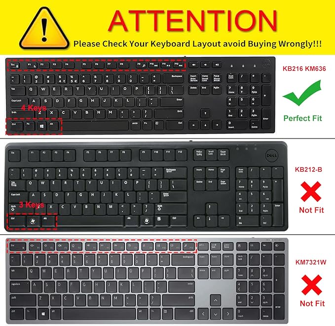 Colorful Keyboard Cover for Dell KM636 Wireless Keyboard/Dell KB216 KB216t - Image 2