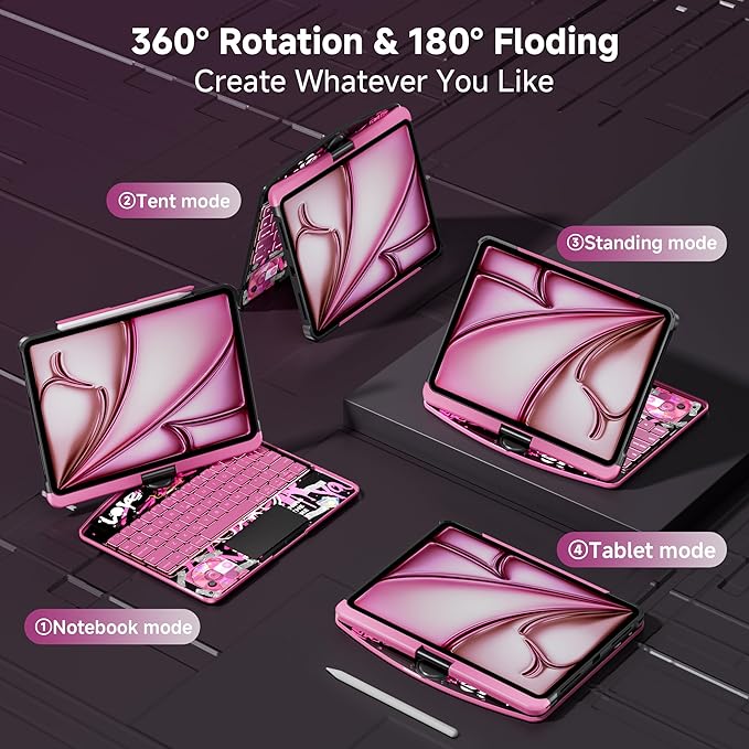 Keyboard Case for 12.9 inch iPad Pro 6/5/4/3rd Gen & 13 inch iPad Air Wireless - Image 3