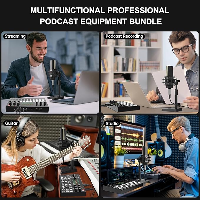 RHM Podcast Equipment Bundle, All-in-One Audio Interface DJ Mixer - Image 9
