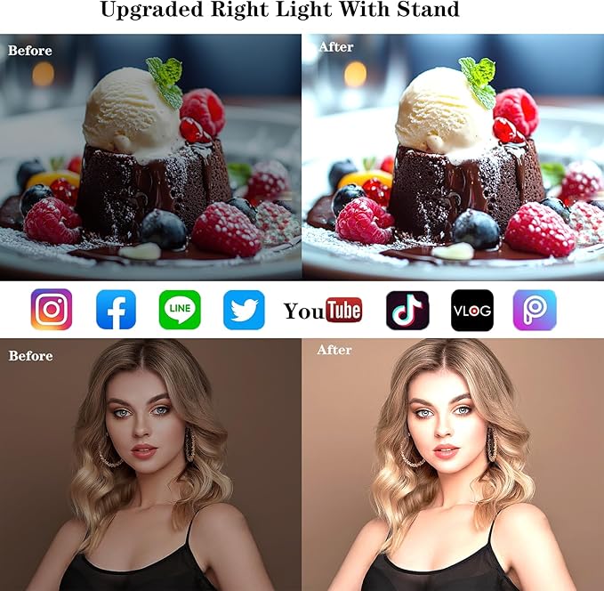 Ring Light with Stand, Desk Ring Light with Clip Upgraded 10W 3000K-6500K - Image 5