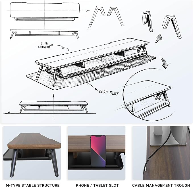 Fenge Dual Monitor Stand, Monitor Stands Riser - Image 6