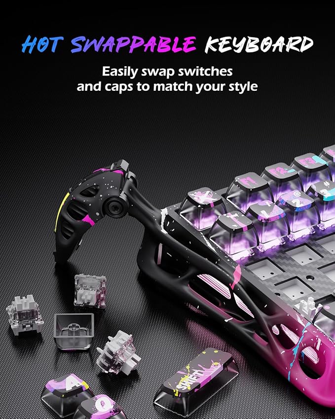 GravaStar Mercury V75 Pro 75% Hall Effect Magnetic Switch Gaming Keyboard-Neon - Image 5