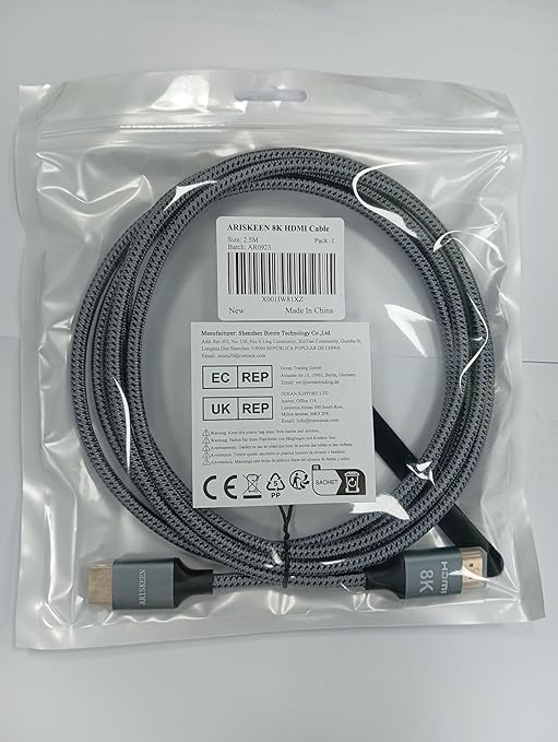 ARISKEEN 8K HDMI Cable 8 FT, 48Gbps High Speed HDMI 2.1 Cable, 8K 60Hz - Image 8