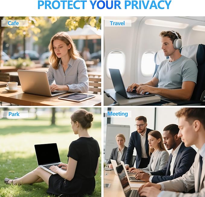 4-Way Laptop Privacy Screen Shield 14 Inch, Removable 16:9 Aspect 360° Privacy - Image 8