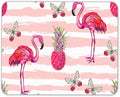Non-Slip Rubber Mouse Pad， Watercolor Flamingos and Pineapple and Butterflies by Qien+BaiSei