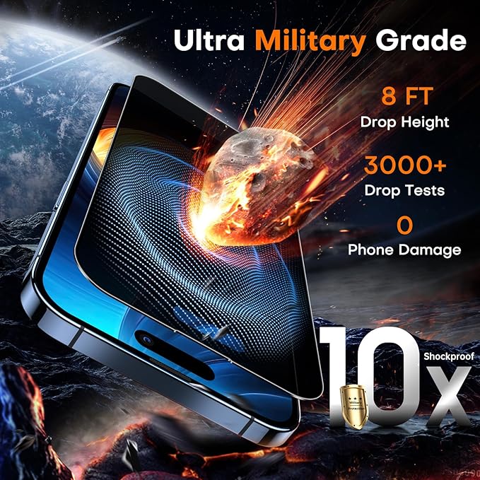 TOCOL for iPhone 15 Privacy Screen Protector 9H+ Hardness Tempered Glass Full - Image 4