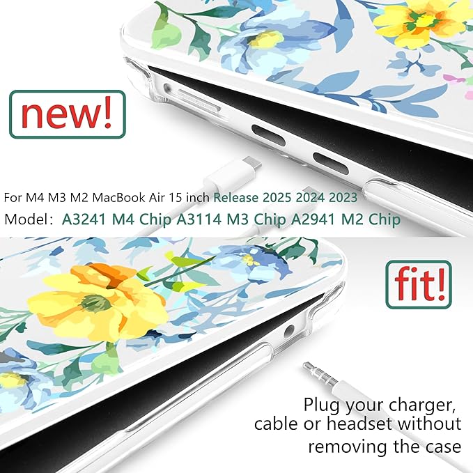 TWOLSKOO Compatible with M4 MacBook Air 15 inch Case 2025-2023 Released Model - Image 3