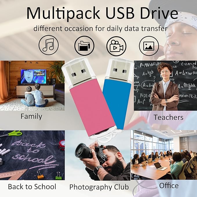 8GB FAT32 USB Flash Drive 20 Pack Nicepicten Bulk USB 2.0 Thumb Drives 20Pack - Image 2