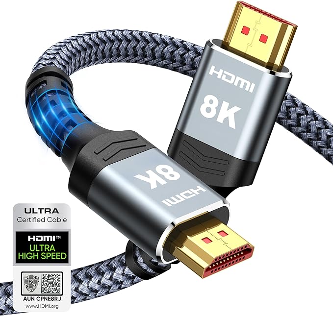 Highwings 8K 10K 4K HDMI Cable 48Gbps 6.6FT/2M, Certified Ultra High Speed HDMI by Highwings
